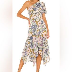 Astr the label santorini dress in off white retro floral size L